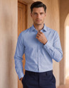 LOUIS PHILIPPE Men Solid Formal Blue Shirt