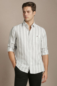 LOUIS PHILIPPE Men Striped Casual White Shirt