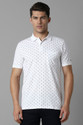 LOUIS PHILIPPE Printed Men Polo Neck White
