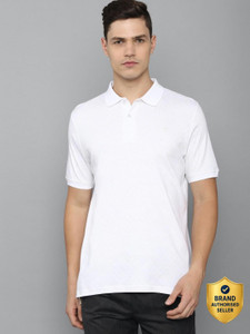 LOUIS PHILIPPE Solid Men Polo Neck White