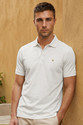 LOUIS PHILIPPE Solid Men Polo Neck Beige