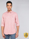 Louis Philippe Sport Men Checkered Casual Pink