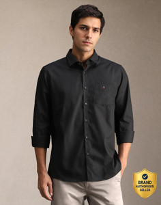 Louis Philippe Sport Men Solid Casual Black