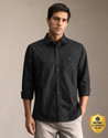 Louis Philippe Sport Men Solid Casual Black