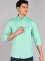 Louis Philippe Sport Men Solid Casual Green