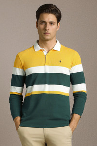 LOUIS PHILIPPE Striped Men Polo Neck Multicolor