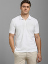 LOUIS PHILIPPE Striped Men Polo Neck White