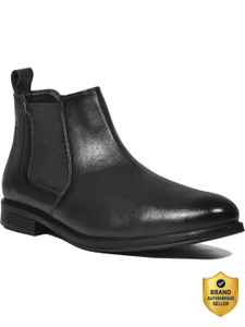 LOUIS STITCH Black Casual Mid-Top Ankle Slip-On
