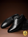 LOUIS STITCH Black Italian Crust Leather Formal Derby Lace Ups for Men (LSNRXPL) UK-7 Derby For Men