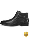 LOUIS STITCH Black Mid-Top Ankle Shrunken Chelsea