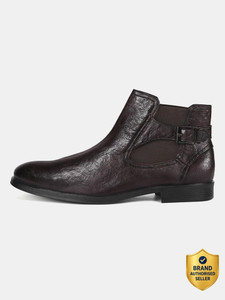 LOUIS STITCH Brown Mid-Top Ankle Shrunken Chelsea