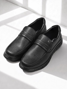 LOUIS STITCH Jet Black Leather Shoes for