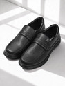 LOUIS STITCH Jet Black Leather Shoes for