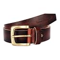 LOUIS STITCH Men's Black Red Blue Brown Italian Raw Crunch Leather Belt Premium Casual Belts for Men with Heavy Brass Buckle 1.5 Inch (38mm) (CA-All)