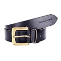 LOUIS STITCH Men's Black Red Blue Brown Italian Raw Crunch Leather Belt Premium Casual Belts for Men with Heavy Brass Buckle 1.5 Inch (38mm) (CA-All)