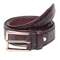 LOUIS STITCH Men's Black Red Blue Brown Italian Raw Crunch Leather Belt Premium Casual Belts for Men with Heavy Brass Buckle 1.5 Inch (38mm) (CA-All)