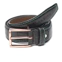 LOUIS STITCH Men's Black Red Blue Brown Italian Raw Crunch Leather Belt Premium Casual Belts for Men with Heavy Brass Buckle 1.5 Inch (38mm) (CA-All)