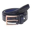 LOUIS STITCH Men's Black Red Blue Brown Italian Raw Crunch Leather Belt Premium Casual Belts for Men with Heavy Brass Buckle 1.5 Inch (38mm) (CA-All)