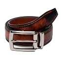 LOUIS STITCH Men's Black Red Blue Brown Italian Raw Crunch Leather Belt Premium Casual Belts for Men with Heavy Brass Buckle 1.5 Inch (38mm) (CA-All)