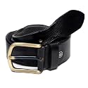 LOUIS STITCH Men's Black Red Blue Brown Italian Raw Crunch Leather Belt Premium Casual Belts for Men with Heavy Brass Buckle 1.5 Inch (38mm) (CA-All)