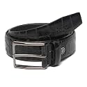 LOUIS STITCH Men's Black Red Blue Brown Italian Raw Crunch Leather Belt Premium Casual Belts for Men with Heavy Brass Buckle 1.5 Inch (38mm) (CA-All)