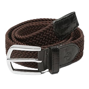 LOUIS STITCH Mens Braided Elastic Stretch Belt