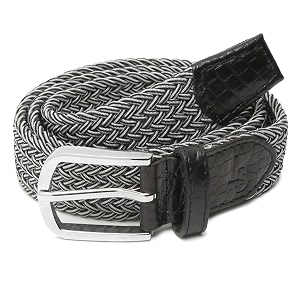 LOUIS STITCH Mens Braided Elastic Stretch Belt