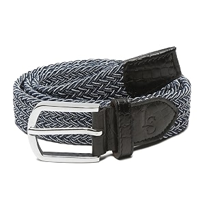 LOUIS STITCH Mens Braided Elastic Stretch Belt