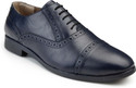 LOUIS STITCH Men Blue Leather Oxford Formal