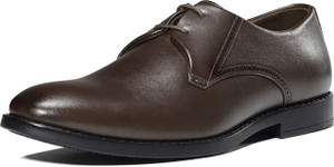 LOUIS STITCH Mens Brunette Brown Formal Lace-Up