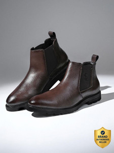 LOUIS STITCH Mens Brunette Brown Mid-Top Slip-On