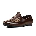 LOUIS STITCH Mens Ethnic Slip On Embroidery