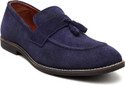 LOUIS STITCH Mens Federal Blue Italian Suede