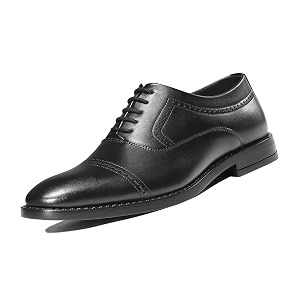 LOUIS STITCH Mens Jet Black Formal Lace-Up