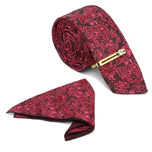 louis stitch mens iris purple italian silk necktie set incl pocket square cufflinks gold tiepin brooch american style formal tie gift set for men tepr010gp