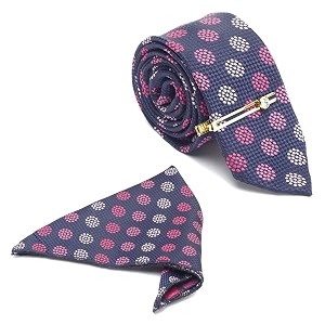 louis stitch mens iris purple italian silk necktie set incl pocket square cufflinks gold tiepin brooch american style formal tie gift set for men tepr010gp