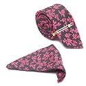 LOUIS STITCH Mens Iris Purple Italian Silk Necktie Set Incl Pocket Square Cufflinks Gold Tiepin Brooch American Style Formal Tie Gift Set for Men (TEPR010GP)