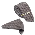 LOUIS STITCH Mens Iris Purple Italian Silk Necktie Set Incl Pocket Square Cufflinks Gold Tiepin Brooch American Style Formal Tie Gift Set for Men (TEPR010GP)