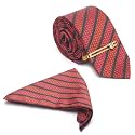 LOUIS STITCH Mens Iris Purple Italian Silk Necktie Set Incl Pocket Square Cufflinks Gold Tiepin Brooch American Style Formal Tie Gift Set for Men (TEPR010GP)