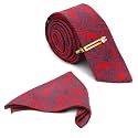 LOUIS STITCH Mens Iris Purple Italian Silk Necktie Set Incl Pocket Square Cufflinks Gold Tiepin Brooch American Style Formal Tie Gift Set for Men (TEPR010GP)