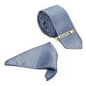 LOUIS STITCH Mens Iris Purple Italian Silk Necktie Set Incl Pocket Square Cufflinks Gold Tiepin Brooch American Style Formal Tie Gift Set for Men (TEPR010GP)