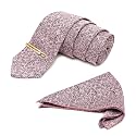 LOUIS STITCH Mens Iris Purple Italian Silk Necktie Set Incl Pocket Square Cufflinks Gold Tiepin Brooch American Style Formal Tie Gift Set for Men (TEPR010GP)