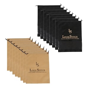louis stitch non-woven shoe bag travel accessories shoes storage cover waterproof string bag39s organizer combo for men women unisex pack of 16 beige plain amp black see-thru