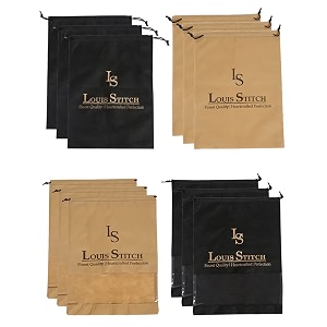 louis stitch non-woven shoe bag travel accessories shoes storage cover waterproof string bag39s organizer combo for men women unisex set of 12 beige amp black plain amp see-thru