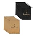 LOUIS STITCH Non-Woven Shoe Bag Travel Accessories Shoes Storage Cover Waterproof String Bag's Organizer Combo for Men Women Unisex (Set of 12) (Beige See-thru &amp; Black Plain)