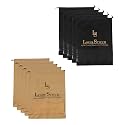 LOUIS STITCH Non-Woven Shoe Bag Travel Accessories Shoes Storage Cover Waterproof String Bag's Organizer Combo for Men Women Unisex (Set of 10) (Black &amp; Beige See-Thru)