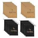 LOUIS STITCH Non-Woven Shoe Bag Travel Accessories Shoes Storage Cover Waterproof String Bag's Organizer Combo for Men Women Unisex (Pack of 24) (Beige See-thru &amp; Black Plain)
