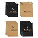 LOUIS STITCH Non-Woven Shoe Bag Travel Accessories Shoes Storage Cover Waterproof String Bag's Organizer Combo for Men Women Unisex (Set of 12) (Beige &amp; Black, Plain &amp; See-thru)