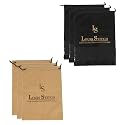 LOUIS STITCH Non-Woven Shoe Bag Travel Accessories Shoes Storage Cover Waterproof String Bag's Organizer Combo for Men Women Unisex (Set of 6) (Black See-Thru &amp; Beige Plain)