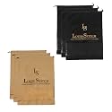 LOUIS STITCH Non-Woven Shoe Bag Travel Accessories Shoes Storage Cover Waterproof String Bag's Organizer Combo for Men Women Unisex (Set of 6) (Black &amp; Beige See-Thru)